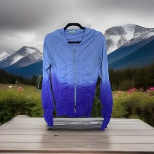 Athleta Women's Full-Zip Jacket Medium Purple Lavender Ruched Activewear Yoga